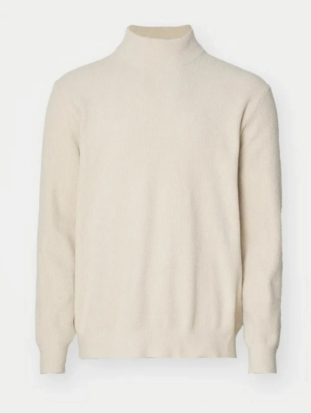 NN. 07 No Nationality Cream Ribbed Mock Neck Sweater Large